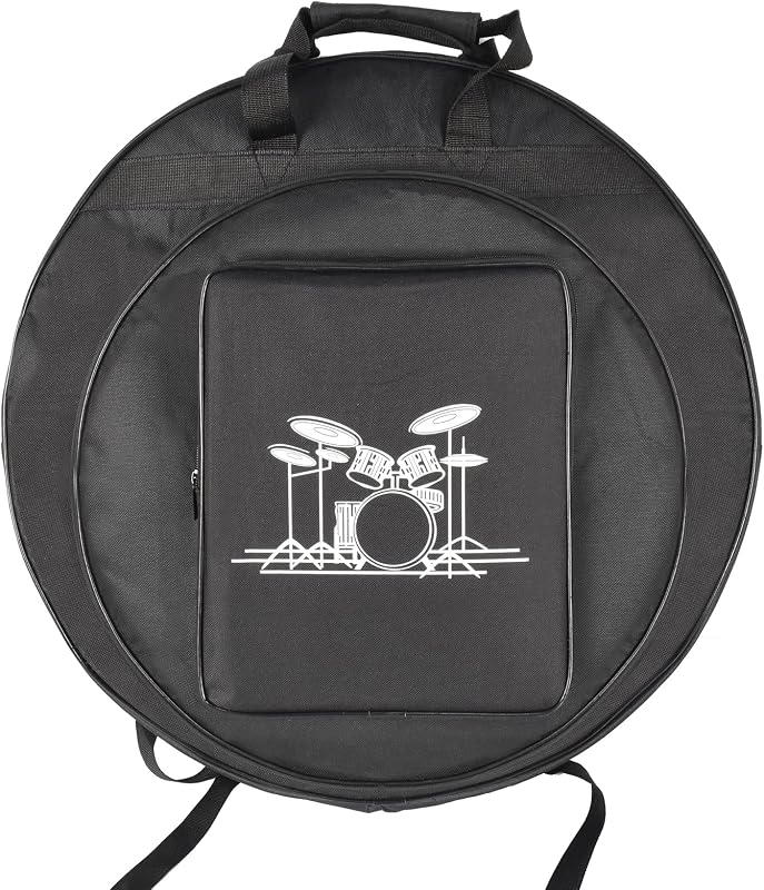 22" Cymbal Gig Bag with Carry Handle, Durable Shoulder Straps and Double Pockets, Great for Dust-Proof Storage
