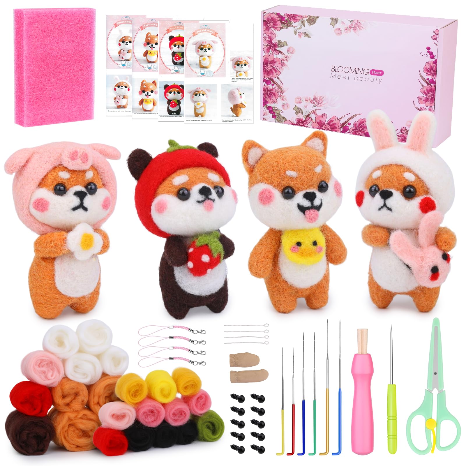UOOU Needle Felting Kit, Wool Felting Kit with 6 Pcs Felting Needles