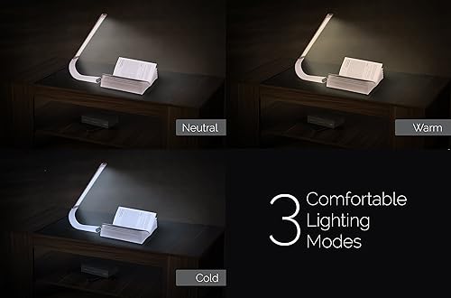 Miniatura 8 de Luxe lámpara de escritorio inalámbrica LED amigable a la vista recargable USB hasta 40 horas de luz continua control táctil 6 niveles de brillo 3