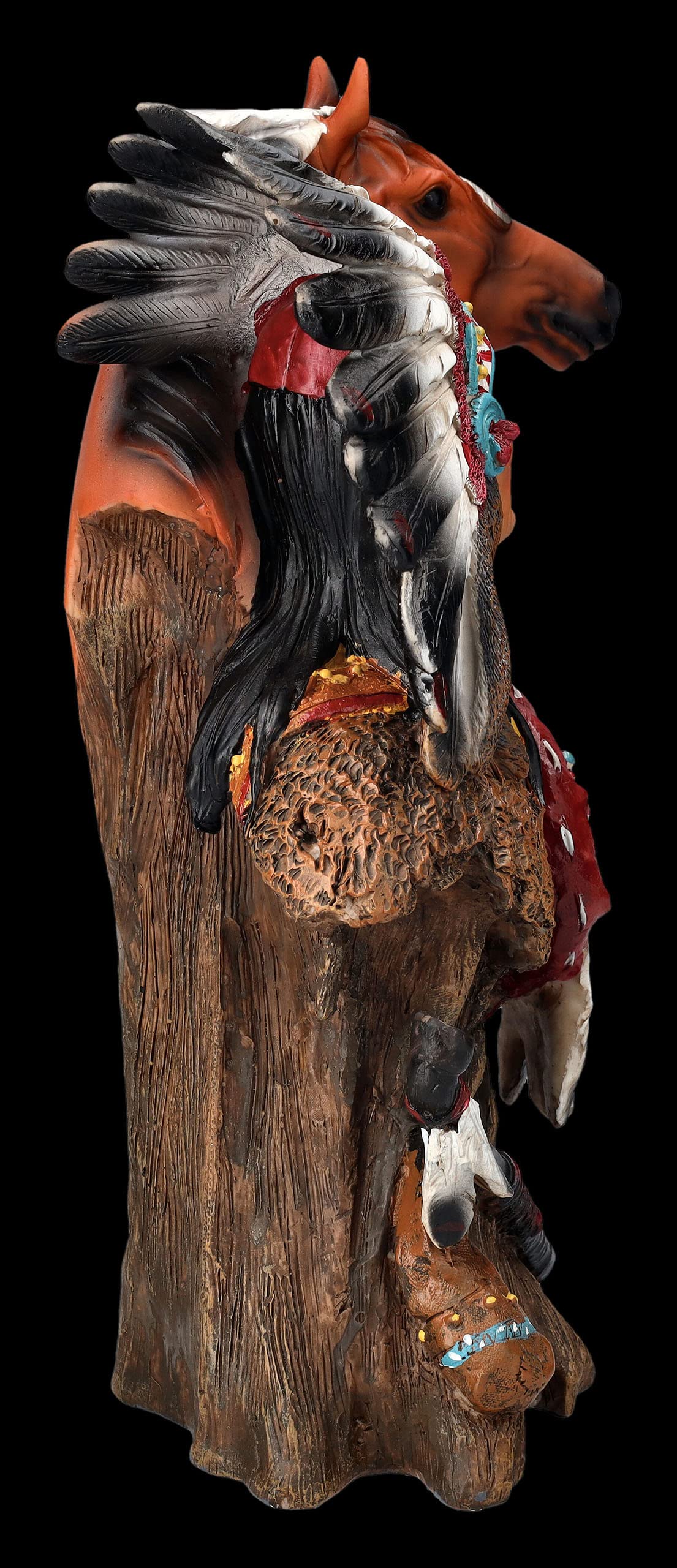Figurine indienne Buste de chef avec cheval Wester Far West Cowboy