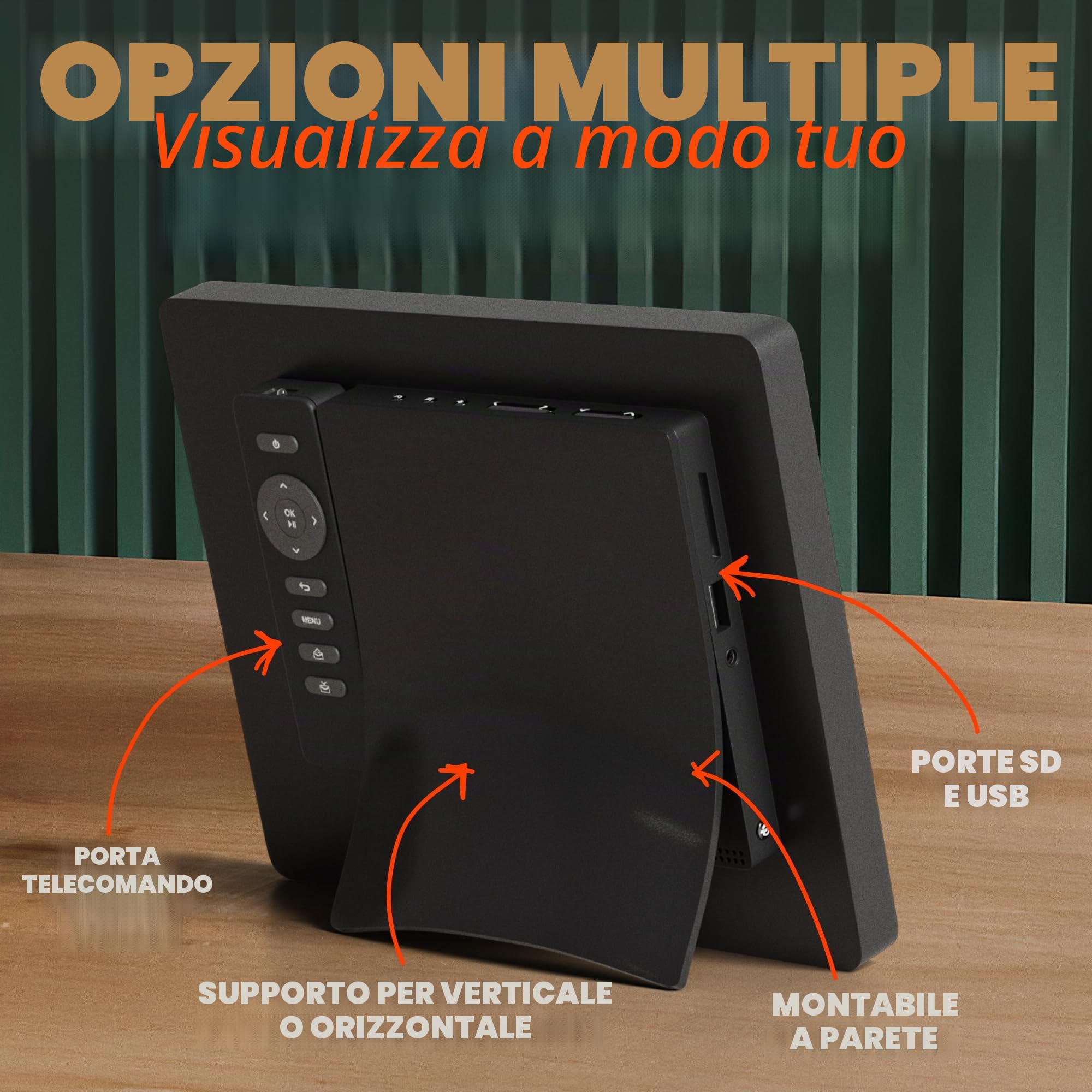 Cornice digitale WiFi da 10 pollici Pix-Star con indirizzo e-mail e archiviazione cloud gratuita | Regalabilissima per i nonni | display IPS | Sensore di movimento | Semplice installazione