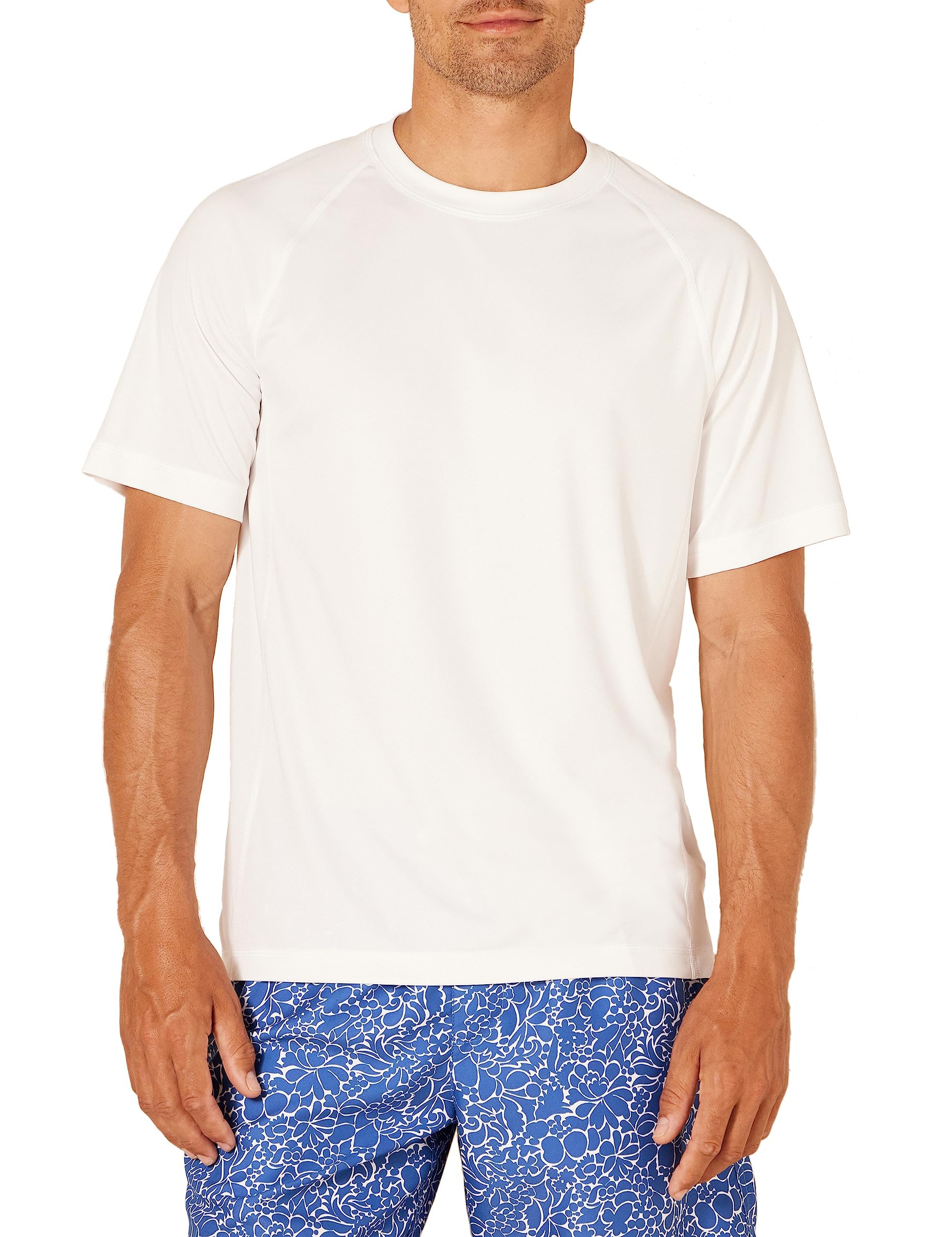 Amazon Essentials Men's Slim-Fit Short-Sleeve Quick-Dry UPF 50 Swim Tee