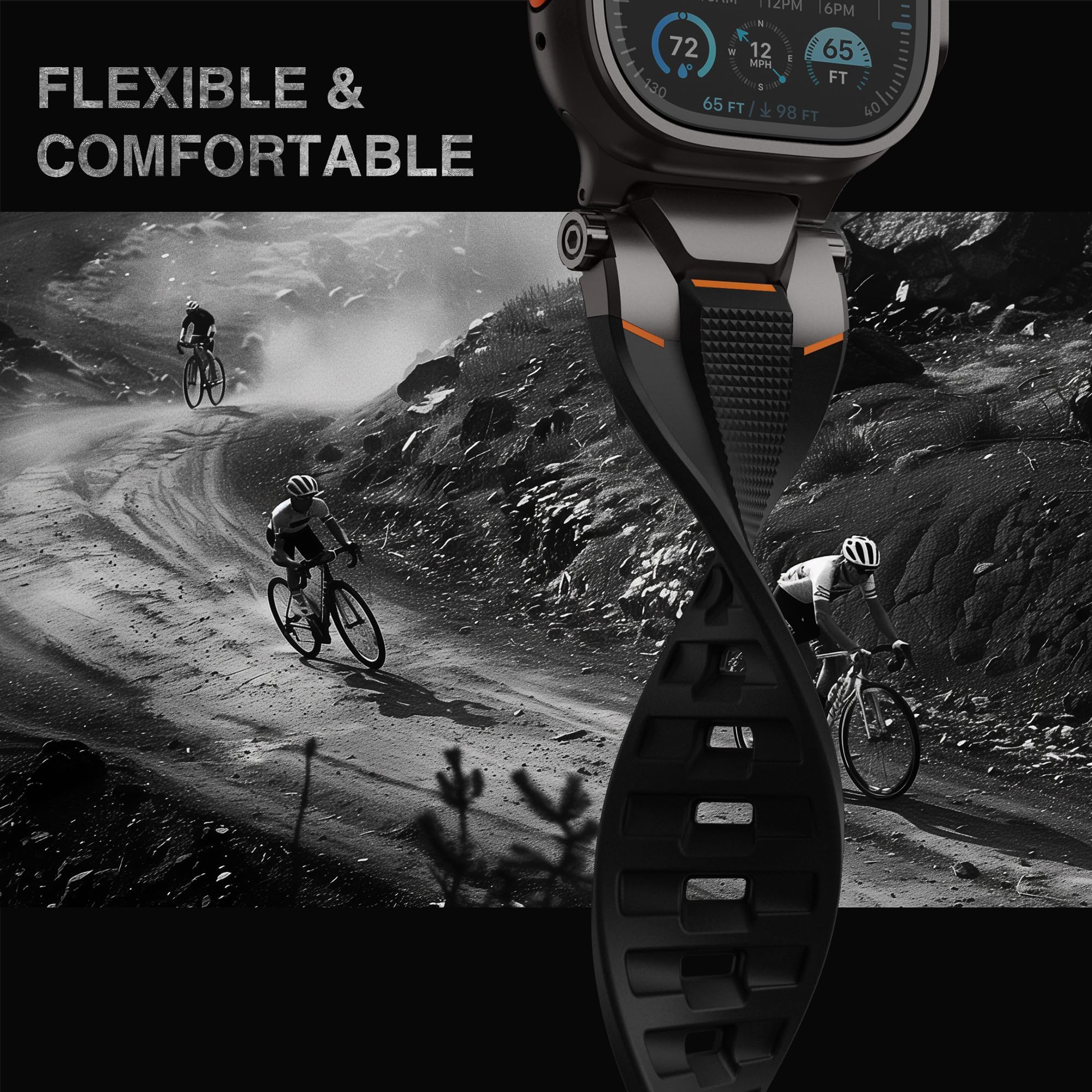 ULTIMAL Pasek kompatybilny z Apple Watch Ultra 3/2/1, 49 mm, dla mężczyzn, sportowy pasek do zegarka, wytrzymały metal klasy premium