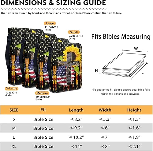 Miniatura 7 de Bengbobar Fundas para la Biblia de la bandera de Estados Unidos para mujeres, funda de Biblia de gran tamaño para hombre, impermeable, de piel