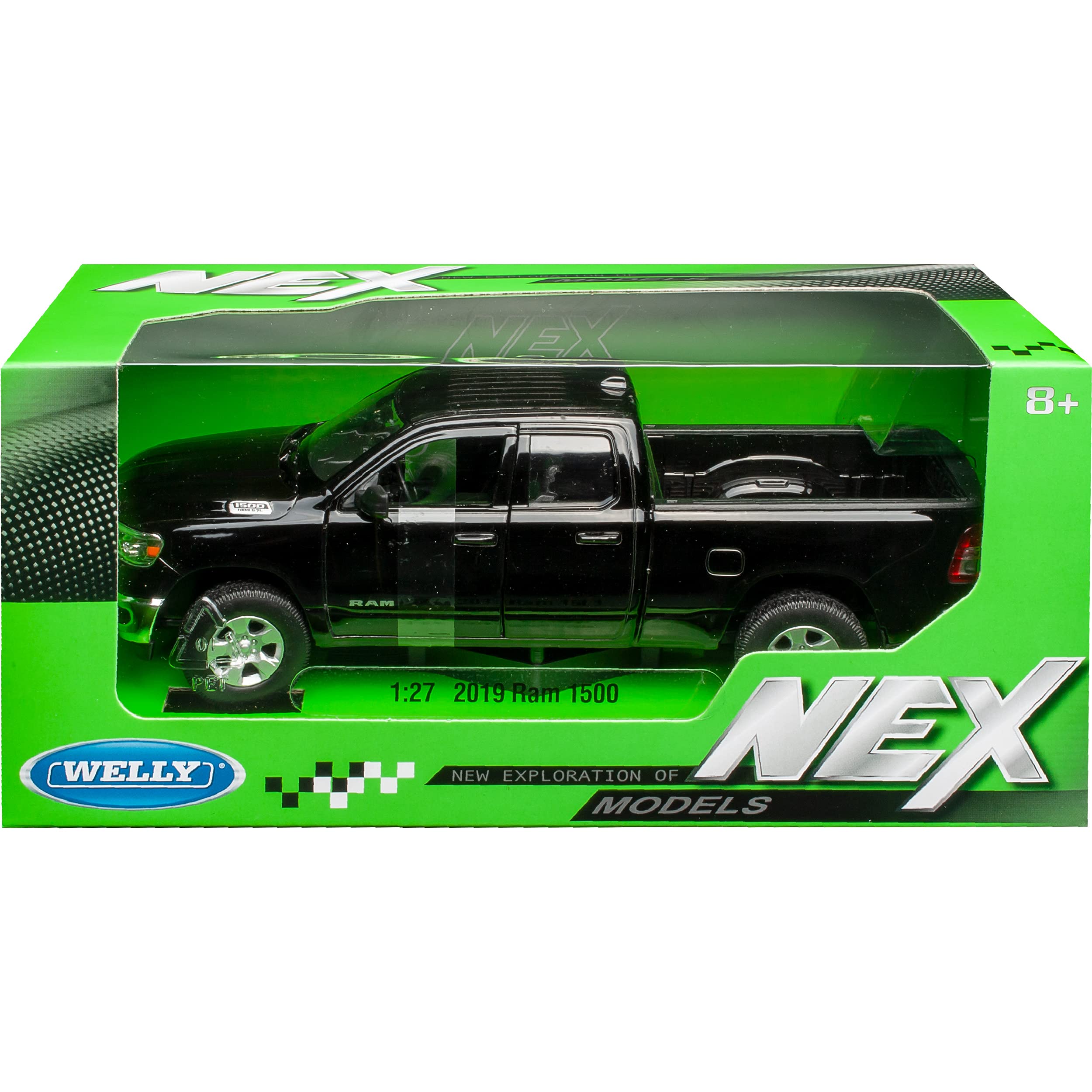 Dodge Ram 1500 Pick-Up Doppelkabine Dunkel Schwarz 5. Generation Ab 2019 1/27 1/24 Welly Modell Auto