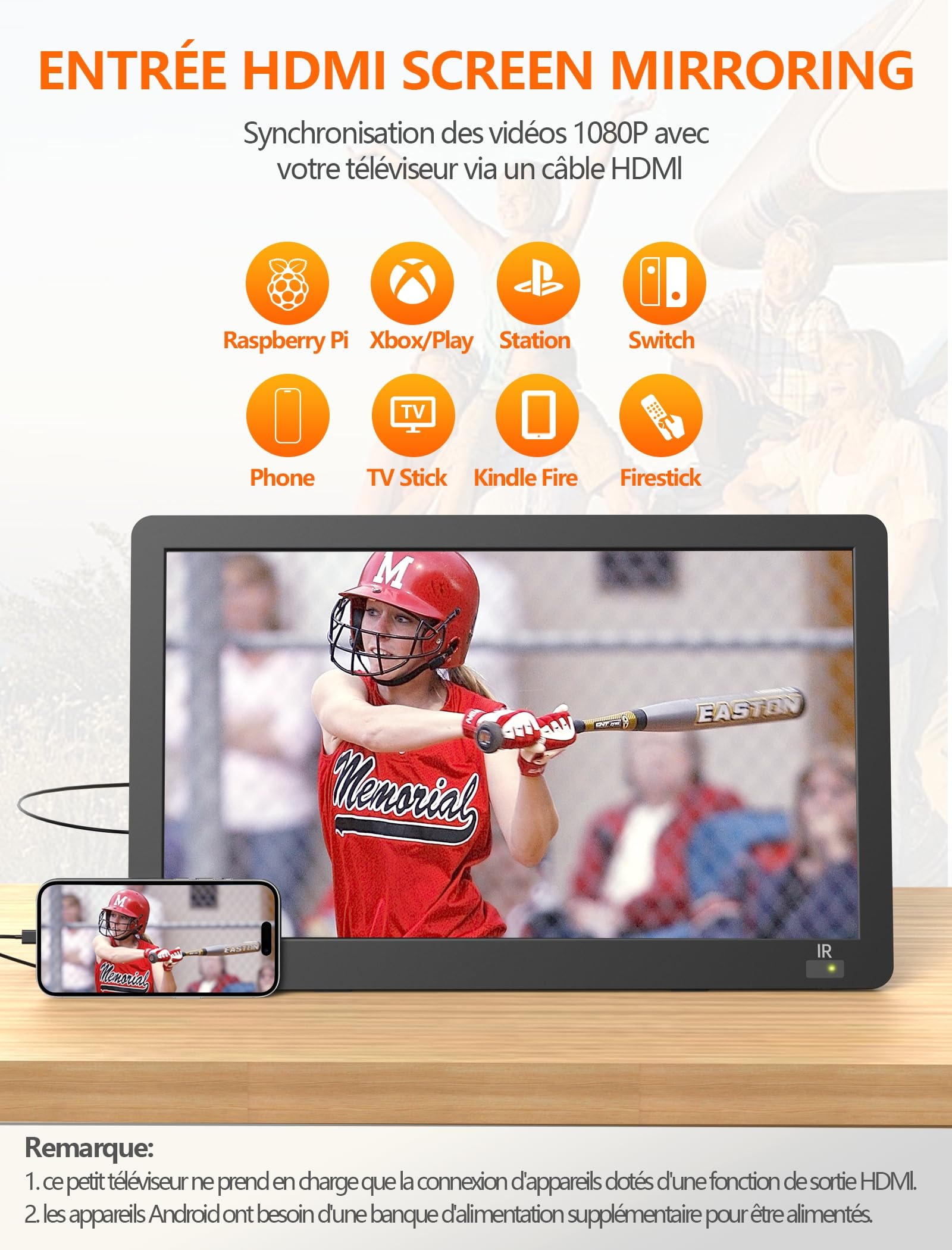 Desobry 14,2 Pouces TV Portable avec Tuner DVB-T2