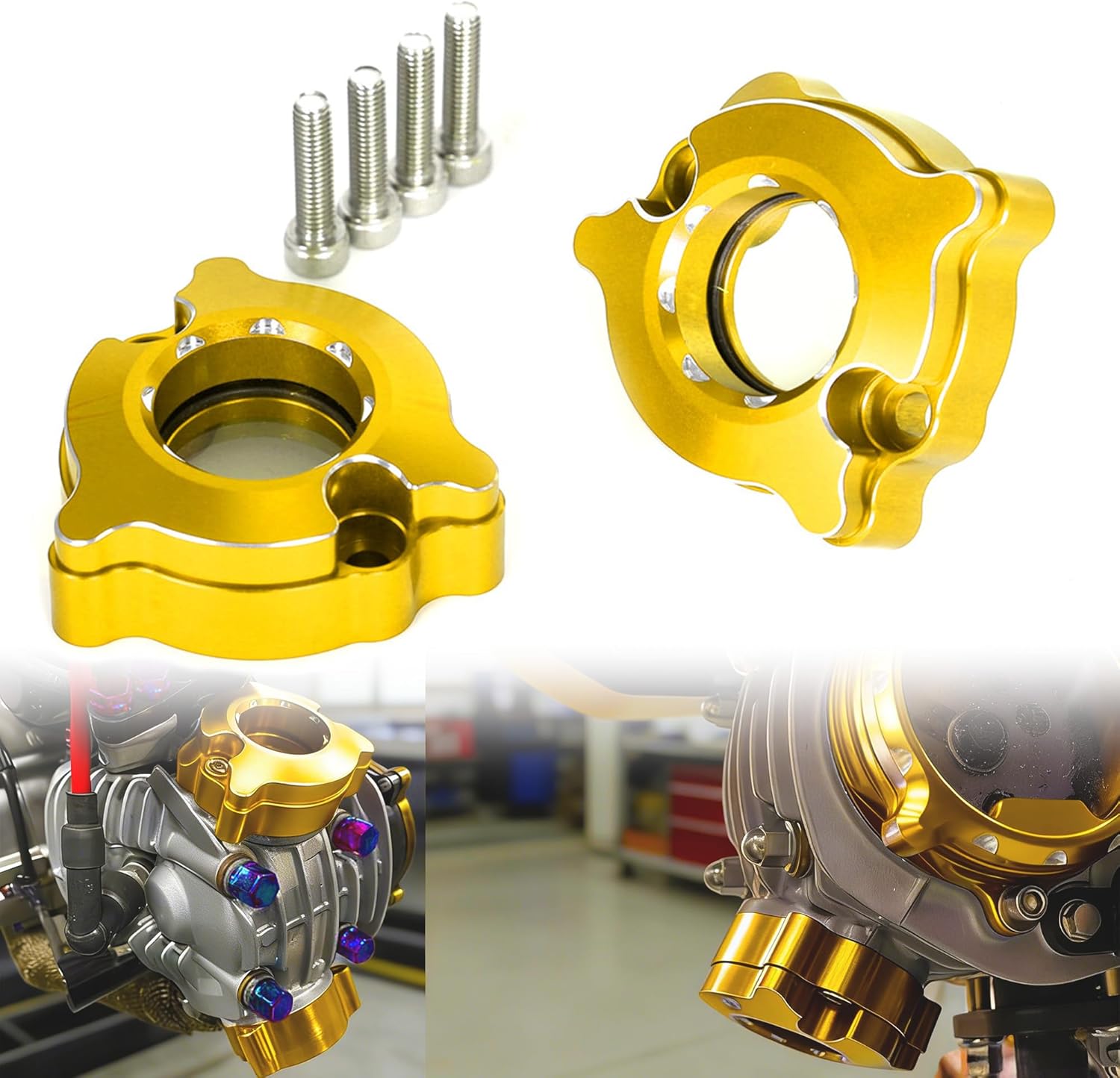 Monkey125 Transparent Camshaft Valve Cover Compatible with Monkey 125 DAX125 ST125 Grom 125 2022-2024 CT125 Trail125 2021-2024 3D CNC 2PCS (Gold)