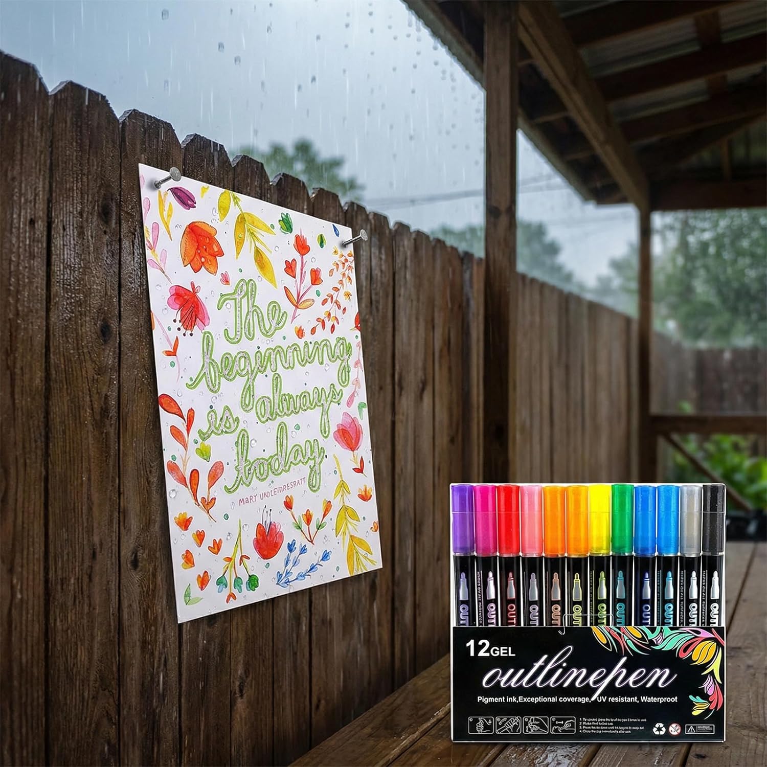 2026 New Dreamy Sparkle Dual-Line Contour Pen,Quick-Dry ＆ Waterproof Dual Line Contour Pen,Double Line Outline Pen Sparkle Markers For Drawing, Coloring & Diy Crafts (36)
