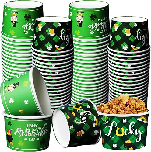 Miniatura 8 de gisgfim 50 vasos de papel de Navidad, tazas de helado de Navidad, desechables de 9 onzas, tazones de postre para sopas temáticas de Navidad, para