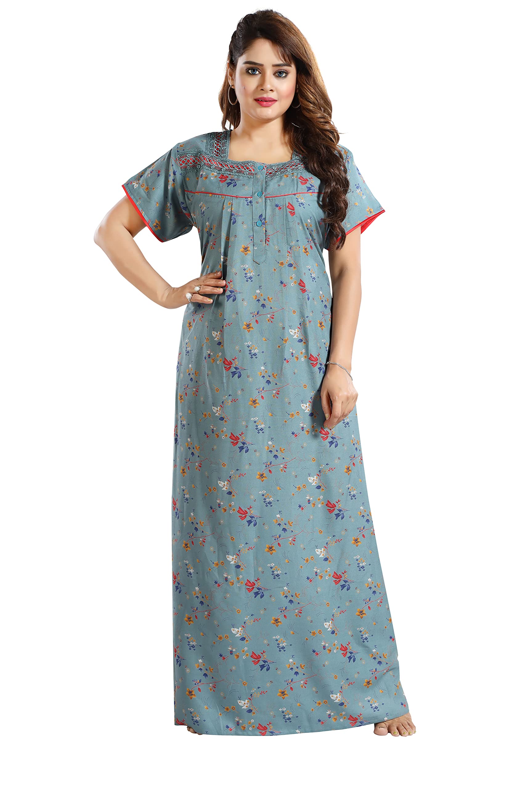 benkils Women's Alpine Maxi Casual Relaxed Nightgown-picture-45