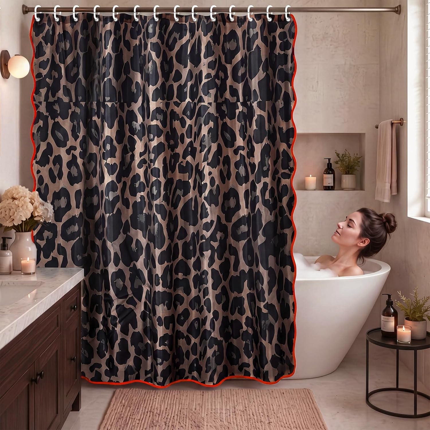 Classic Red Cheetah Print Shower Curtain Leopard