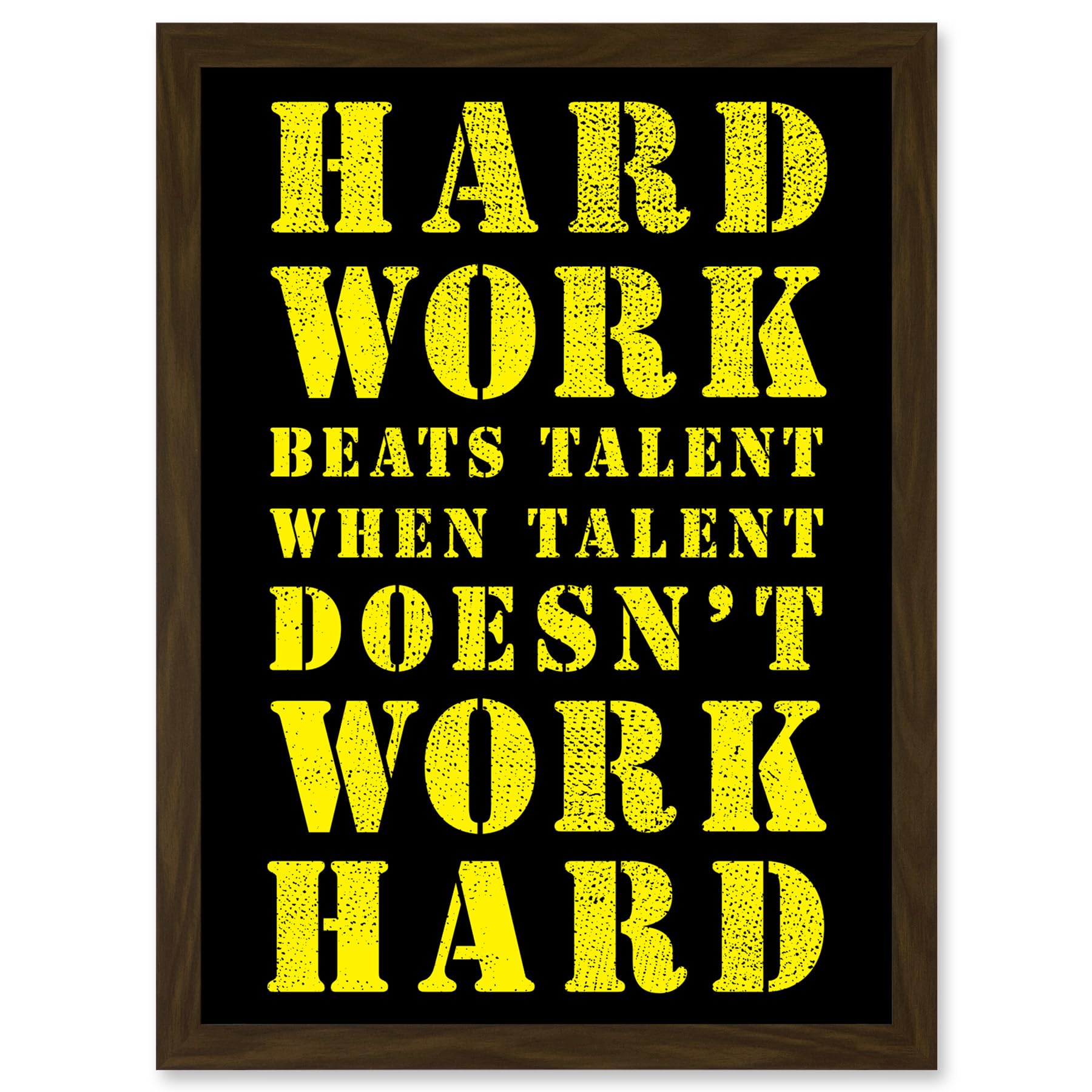 Artery8 Exercise Motivation Hard Work Beats Talent Inspirational Gym Wall Art Artwork Framed A3 Wall Art Print