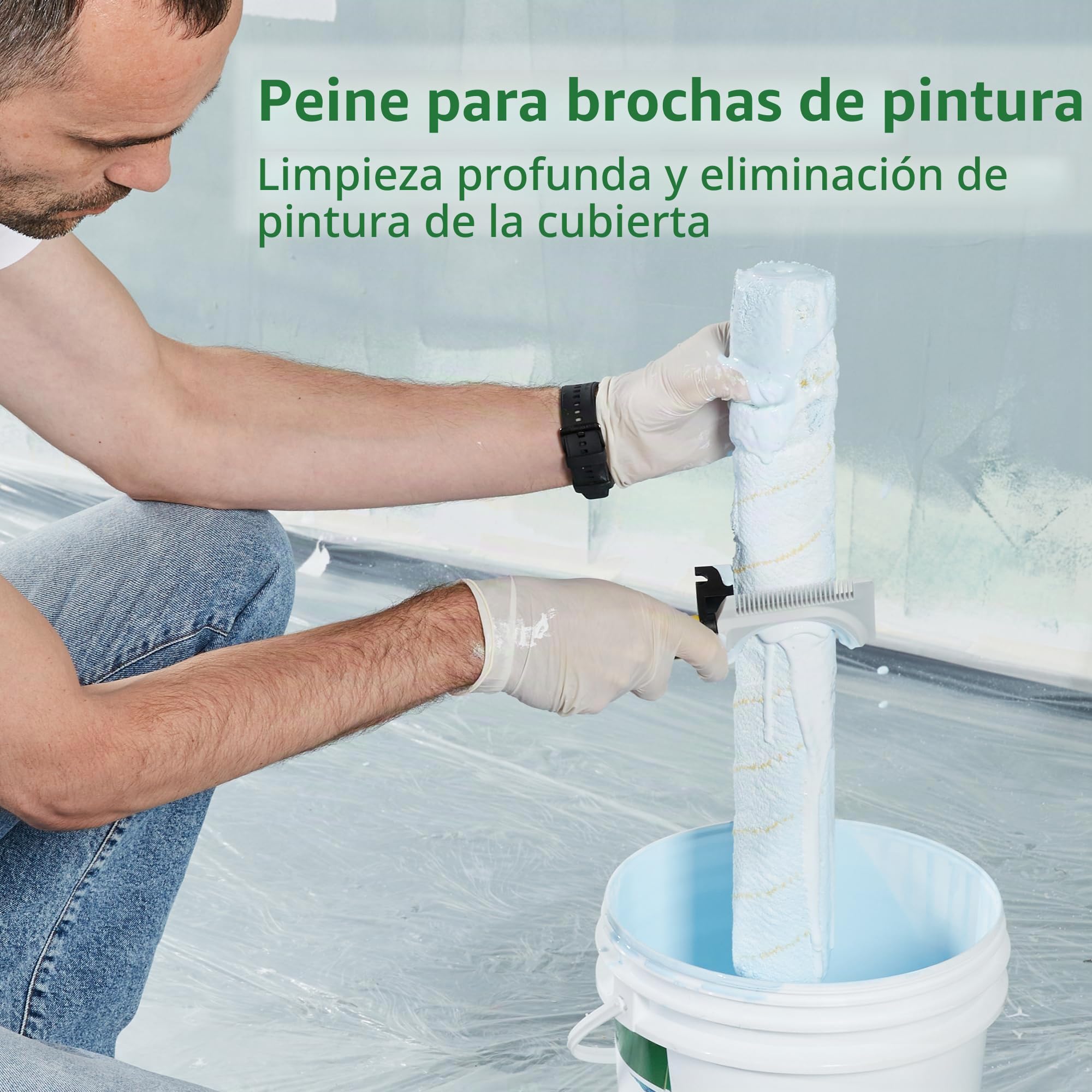 VOOMEY Kit de Rodillo de Pintura de 23 Piezas de 18 Pulgadas, Balde de Pintura de 18", Juego de Rodillos de Pintura Pequeños, Cubiertas de Rodillo de Pintura de Microfibra, Pértiga de Extensión para