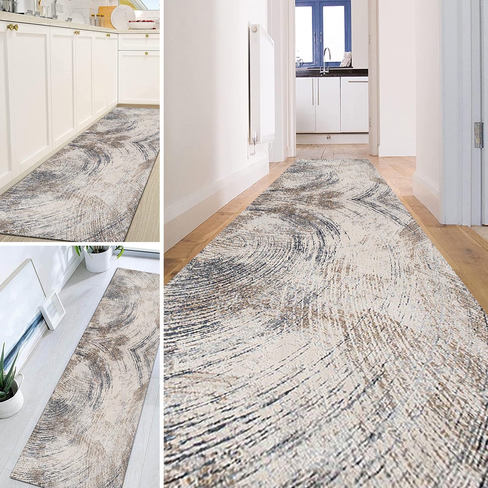 Hamankim Runner Rug for Living Room Bedroom Balcony 1m 1.5m 2m 2.5m 3m 3.5m 4m 4.5m 5m 5.5m 6m Home Decoration Narrow Area Mats, Washable Non-Slip Extra Long Floor Carpet(80×350cm/2.6ft×11.5ft)