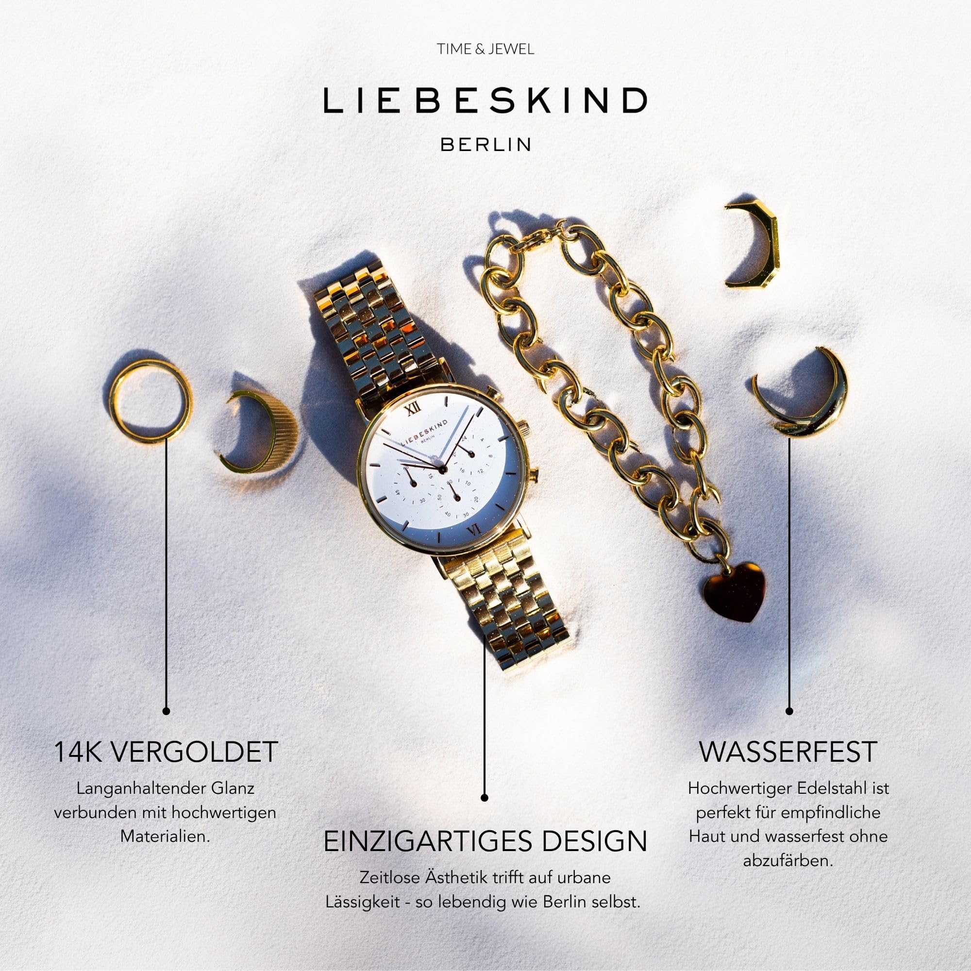 LIEBESKIND BERLIN Damen Ohrringe – Geometrisch & Dreieckig – Edelstahl Ohrschmuck in Silber, Gold, Roségold & Schwarz – Minimalistisch & Modern