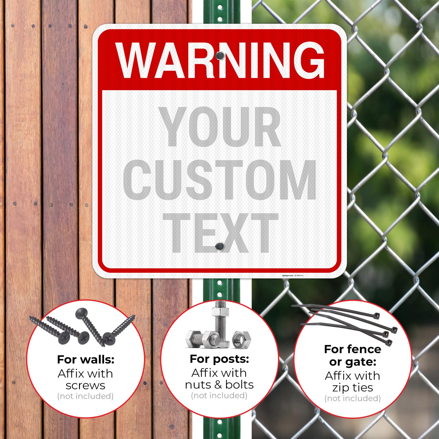 Custom Pool Warning Sign, 24x24 Inches, 3M EGP Reflective.080 Aluminum, Fade Resistant, Made in USA