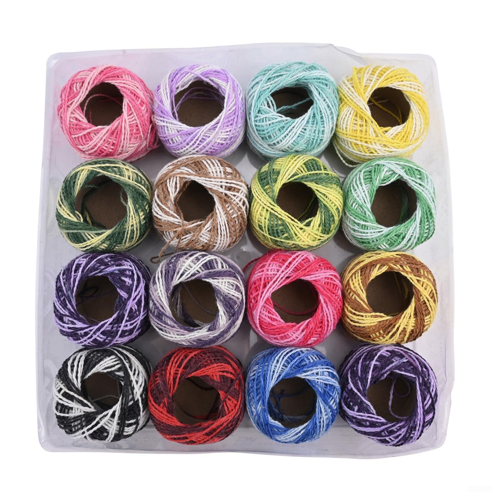 BEYOEE Vibrant Cotton Embroidery Thread, 16pcs Set, Ideal for DIY and Hand Sewing
