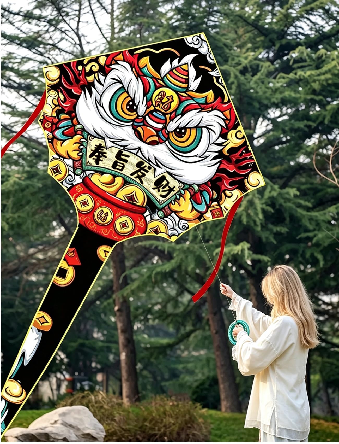Grand Cerf-Volant Lion De Style Chinois pour Adultes, Vol en Plein Air