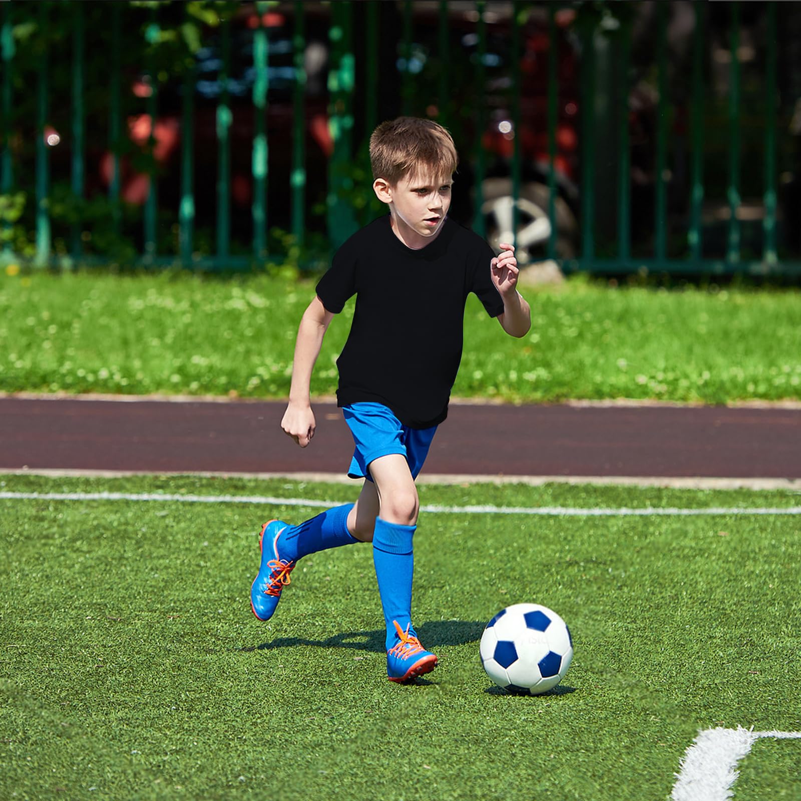 HYCOPROT Maglia a Compressione per Ragazzi Maniche Corte Base Layer Camicie a Compressione da Bambino Allenamento a Strato Base Traspirante e Asciugatura Rapida