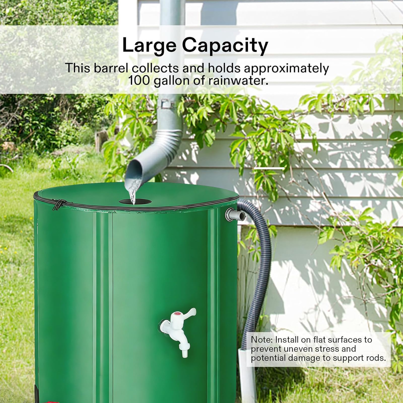 Barril Plegable Agua De Lluvia, Tanque De Recolección De Gran Capacidad Con Grifo, Depósito De PVC Para Riego De Jardín, Contenedor De Almacenamiento Exterior Con Tapa De Filtro,1000L