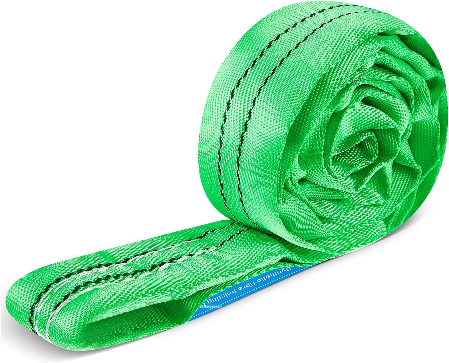 4 Ft Polyester Rigging Lifting Straps for Hoist Heavy Duty Objects, Poly Endless Round Lift Slings for Hoisting Towing Cargo, 5,300 Lbs Vertical Capacity, 4,240 Lbs Choker, 10,600 Lbs Basket (4 Pcs)