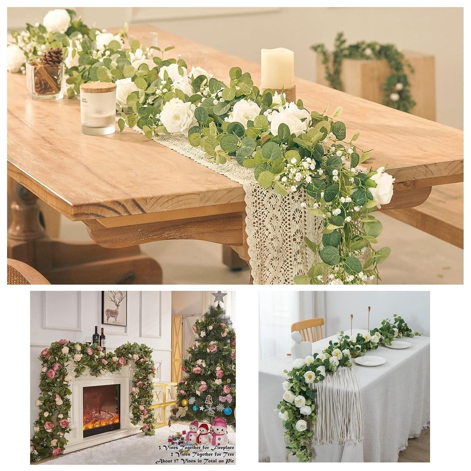 Guirnaldas Y Arreglos Florales Artificiales En Tonos Rosa Pálido Centros De Mesa For Bodas Recepciones Y Banquetes(B)