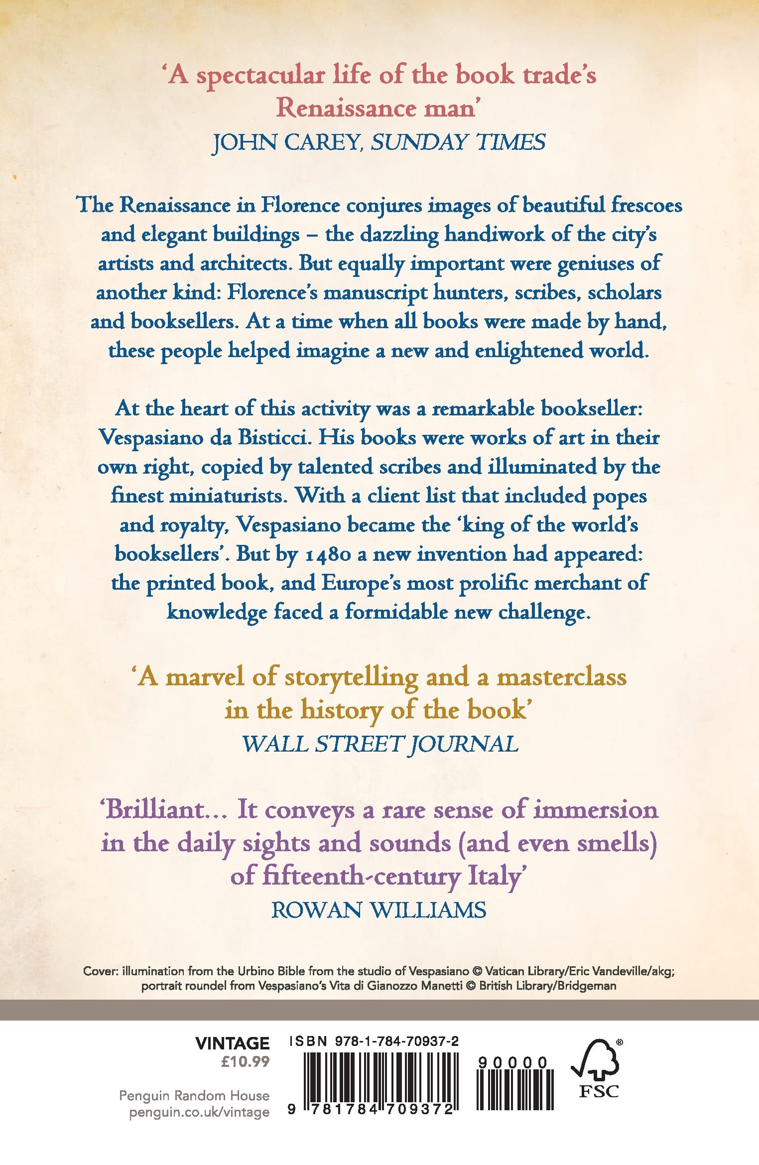 The Bookseller of Florence: Vespasiano da Bisticci and the Manuscripts that Illuminated the Renaissance