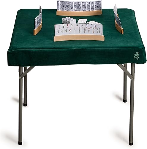 Miniatura 3 de Yellow Mountain Imports Cubierta de mesa para póquer cartas mahjong juegos de mesa y juegos de azulejos grado profesional Azul / Patchwork, forro