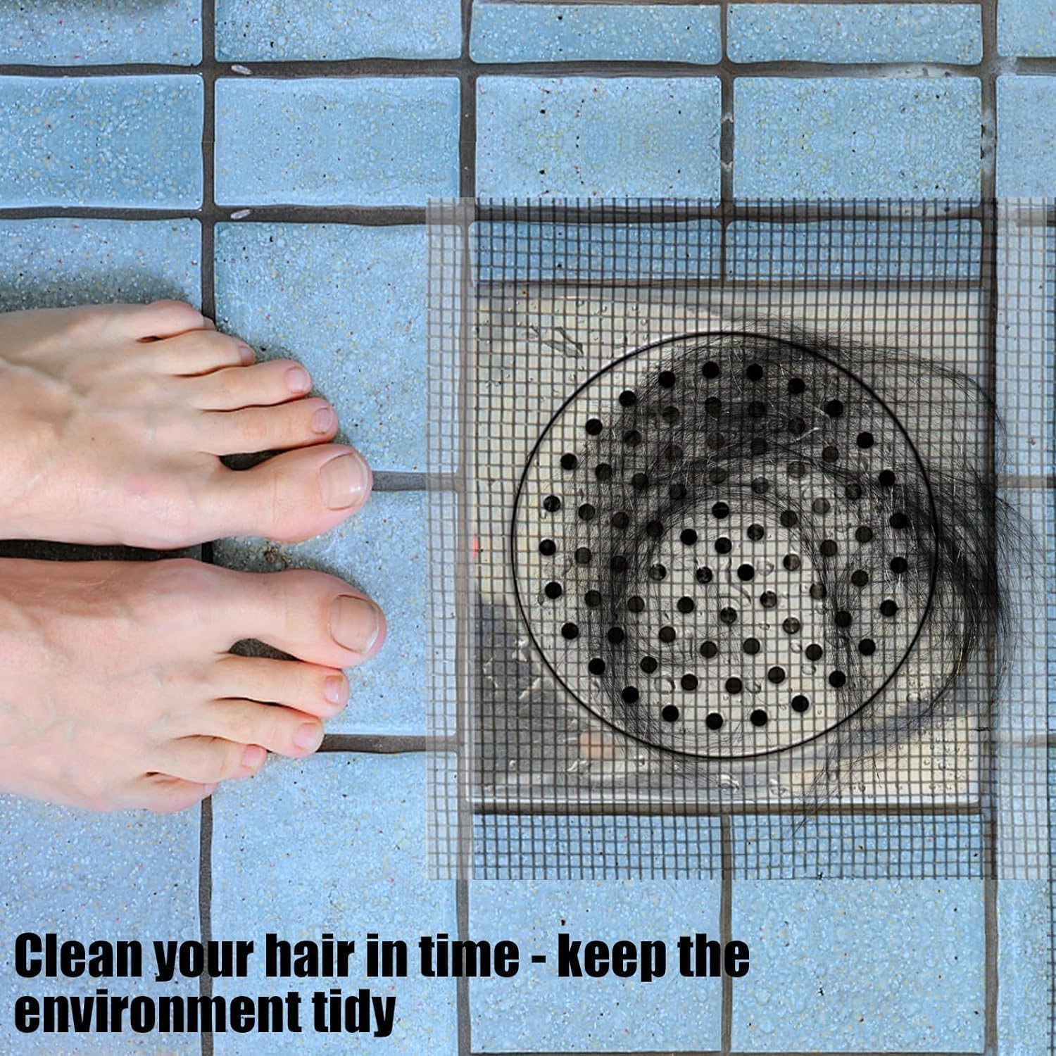 ORBITORA Drain Strainer Floor Drain Sticker Roll | Hair Mesh Stickers Anti-Blocking Drain Strainer | Reusable and Versatile Drain Cover for Bathroom, Laundry, Bathtub, Washbasin (12 CM) 3