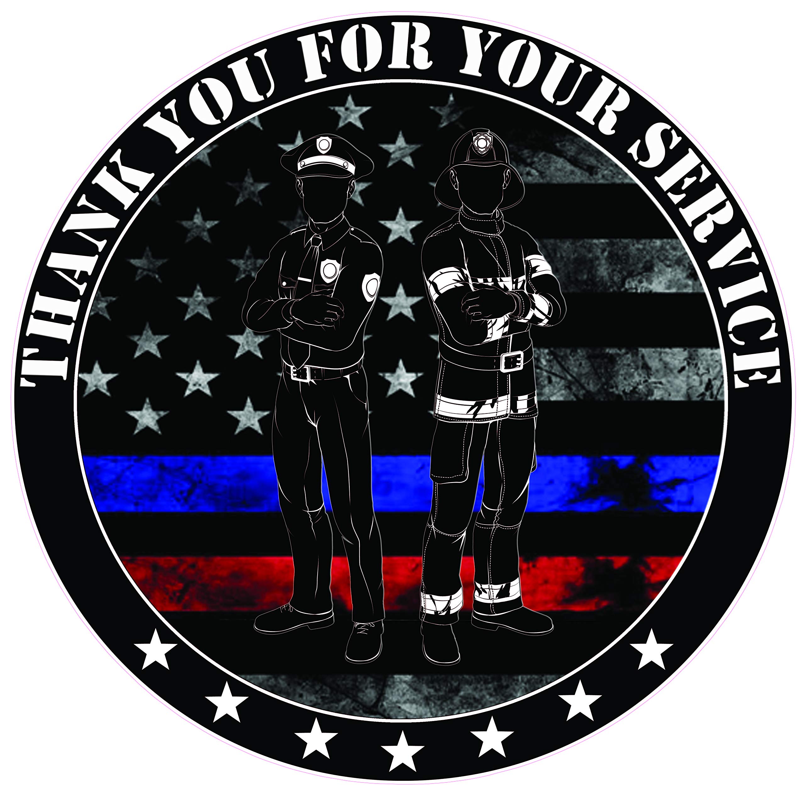 Nostalgia DecalsLaw and First Responders Thank You for Your Service Decal in The United States (5")
