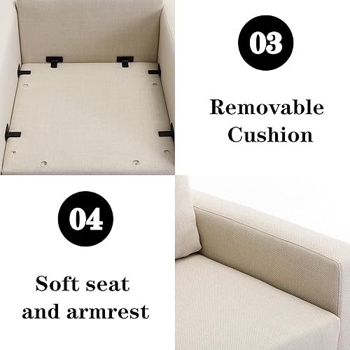Miniatura 8 de Sofá modular convertible, sofá cama de combinación gratuita para sala de estar, cojín de asiento y cojín de respaldo, no extraíble, no lavable,