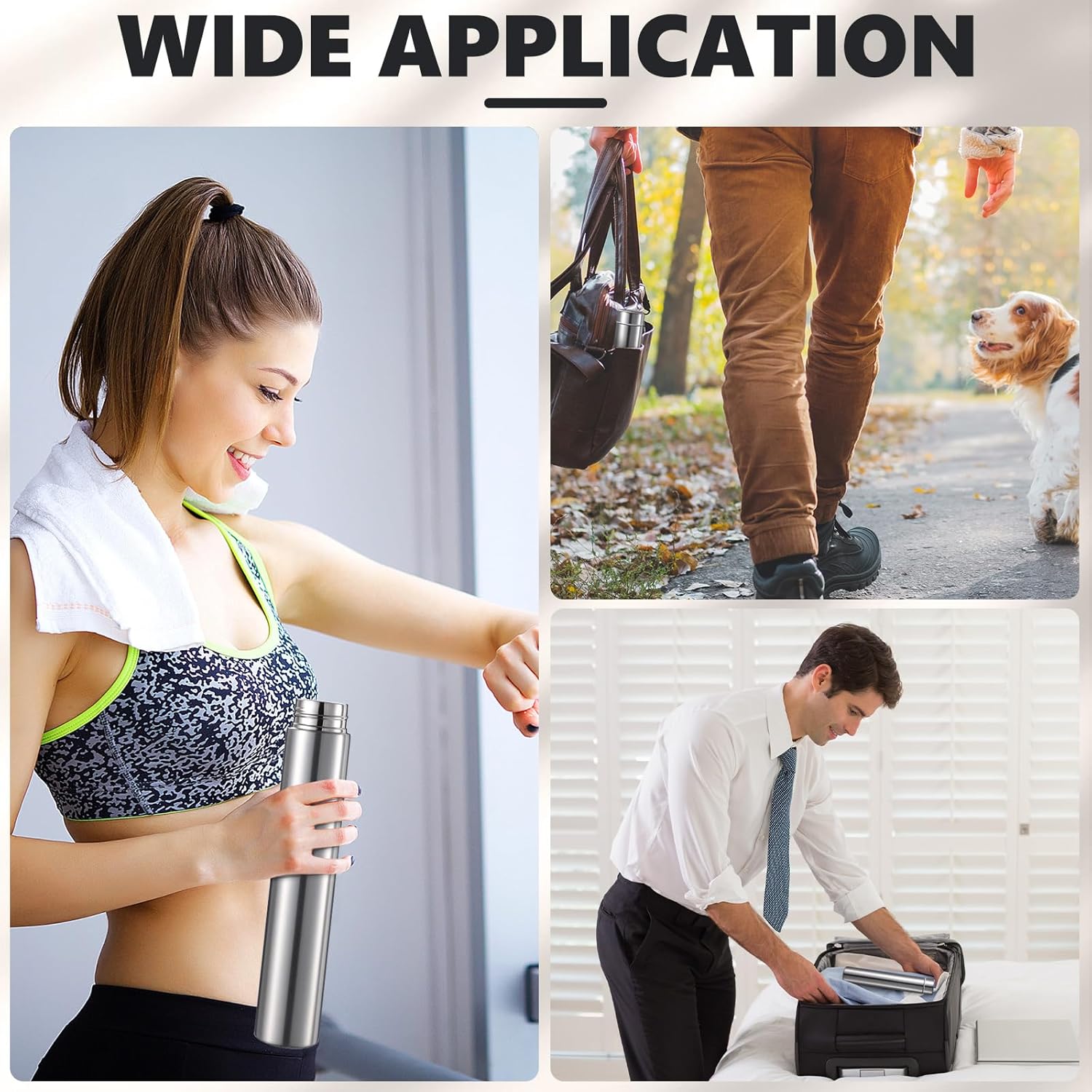 Vesici Slim Water Bottle 8.8 oz Small Stainless Steel Purse Compact Insulated Water Bottles Camping Travel Backpack Pocket Flask for Car Cold Coffee Tea(Silver,4 Pack) - Image 6