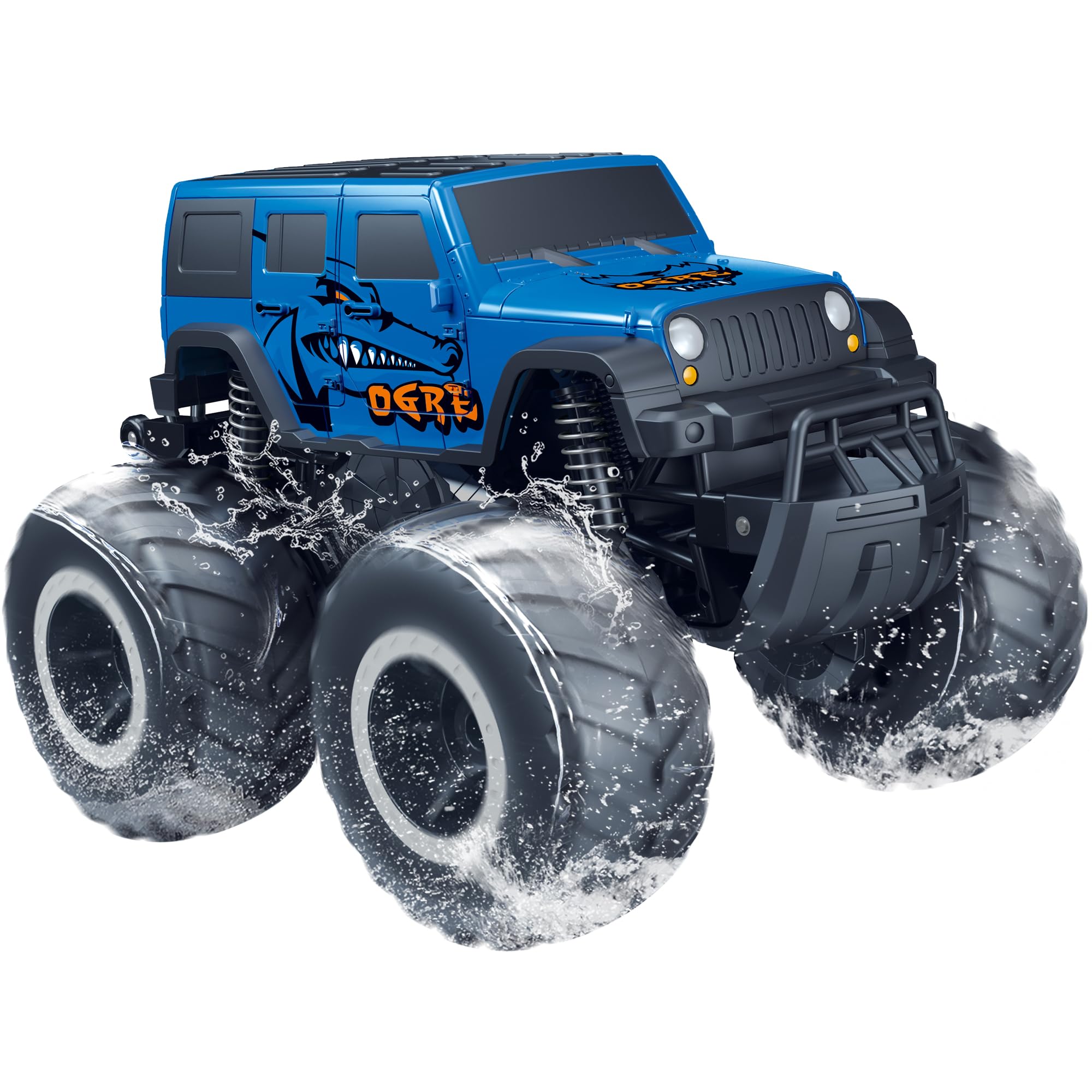 Threeking 1:16 Waterproof Monster Truck Toys 4WD All Terrain Off-Road SUV Toy RC Vehicle Amphibious Remote Control Cars for 6 7 8 9 10 11 12 Year Old Boys Girls Kids Presents Gifts, Red