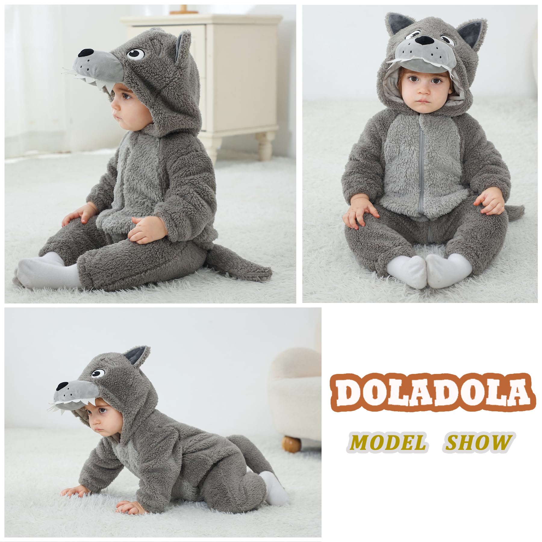 Monos de bebé Unisex Animal Ropa con Capucha Cálido Lindo Pijama