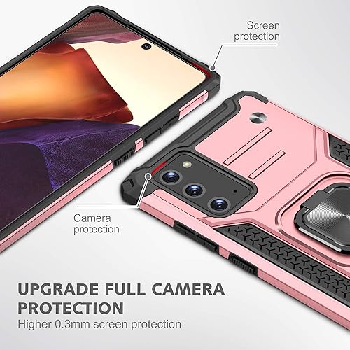Miniatura 7 de Asuwish Funda compatible con Samsung Galaxy Note 20 y protector de pantalla de vidrio templado, soporte de anillo con soporte para teléfono Glaxay