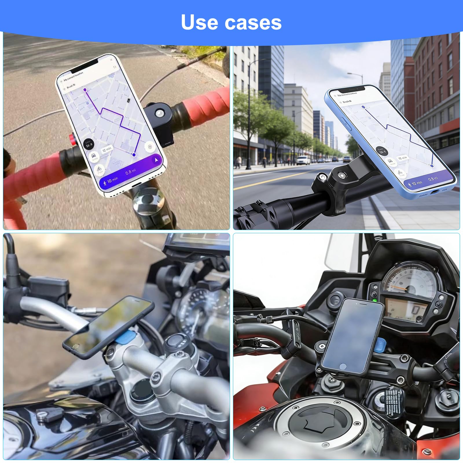 Uniwersalny uchwyt na rower do telefonu komórkowego, uchwyt na kierownicę roweru, uchwyt na kierownicę motocykla, odpinamy uchwyt na kierownicę MTB lub roweru szosowego, kierownica motocykla
