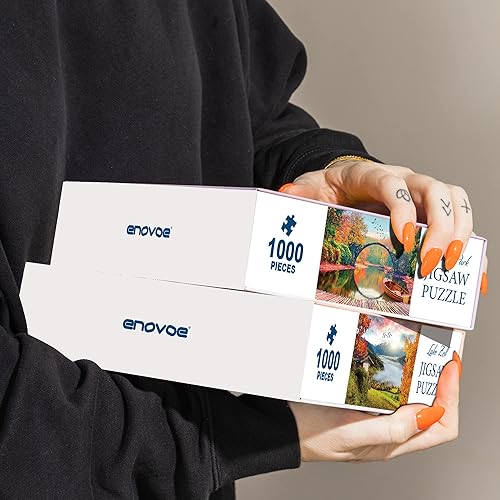 Miniatura 6 de Enovoe Rompecabezas para adultos de 1000 piezas, con Kromlau Park, rompecabezas desafiante y educativo de obras maestras para niños, grande, 27 x 20
