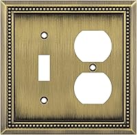 Vista 104 de Henne Bery Sunken Pearls - Placa de pared decorativa resistente para interruptor, cubierta para tomacorrientes (doble dúplex, níquel satinado)