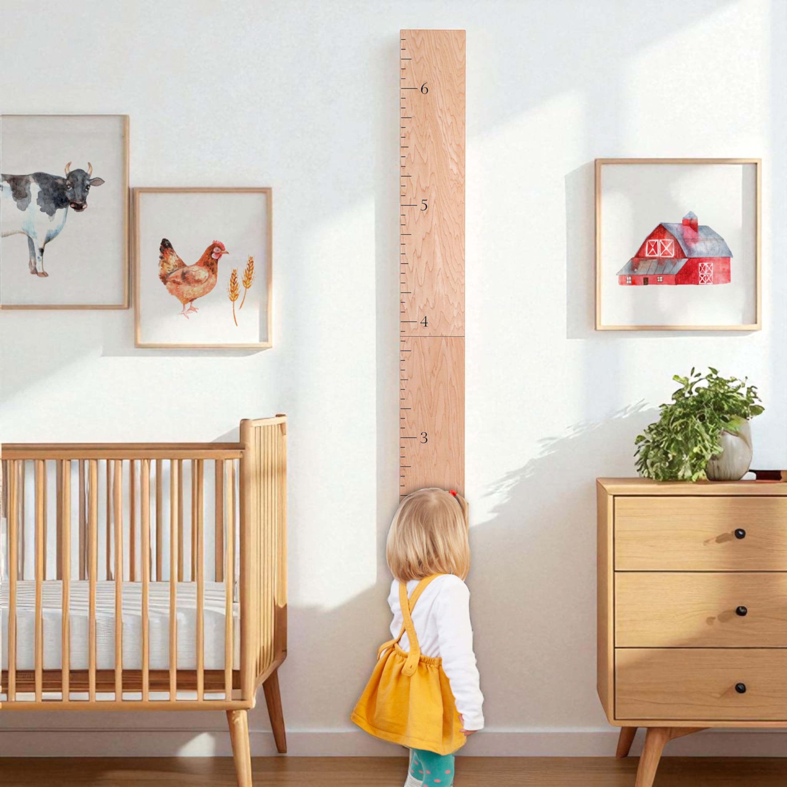HEADWATERS STUDIO Wood Growth Chart for Wall - Growth Chart Wood Growth Chart for Kids Wooden Ruler Growth Chart Child Height Wall Chart Grow Chart