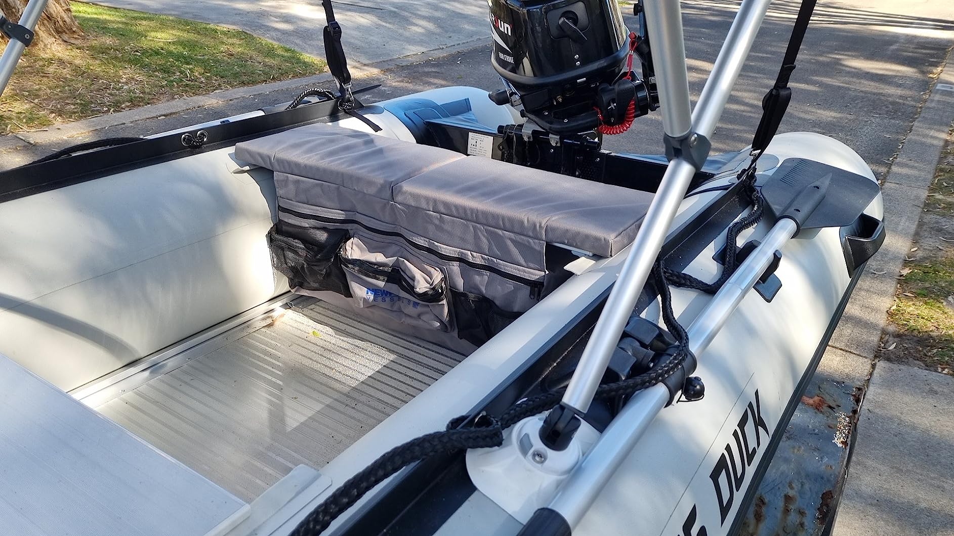 Newport Dinghy Inflatable Boat Seat Cushion & Underseat Storage Bag Sports