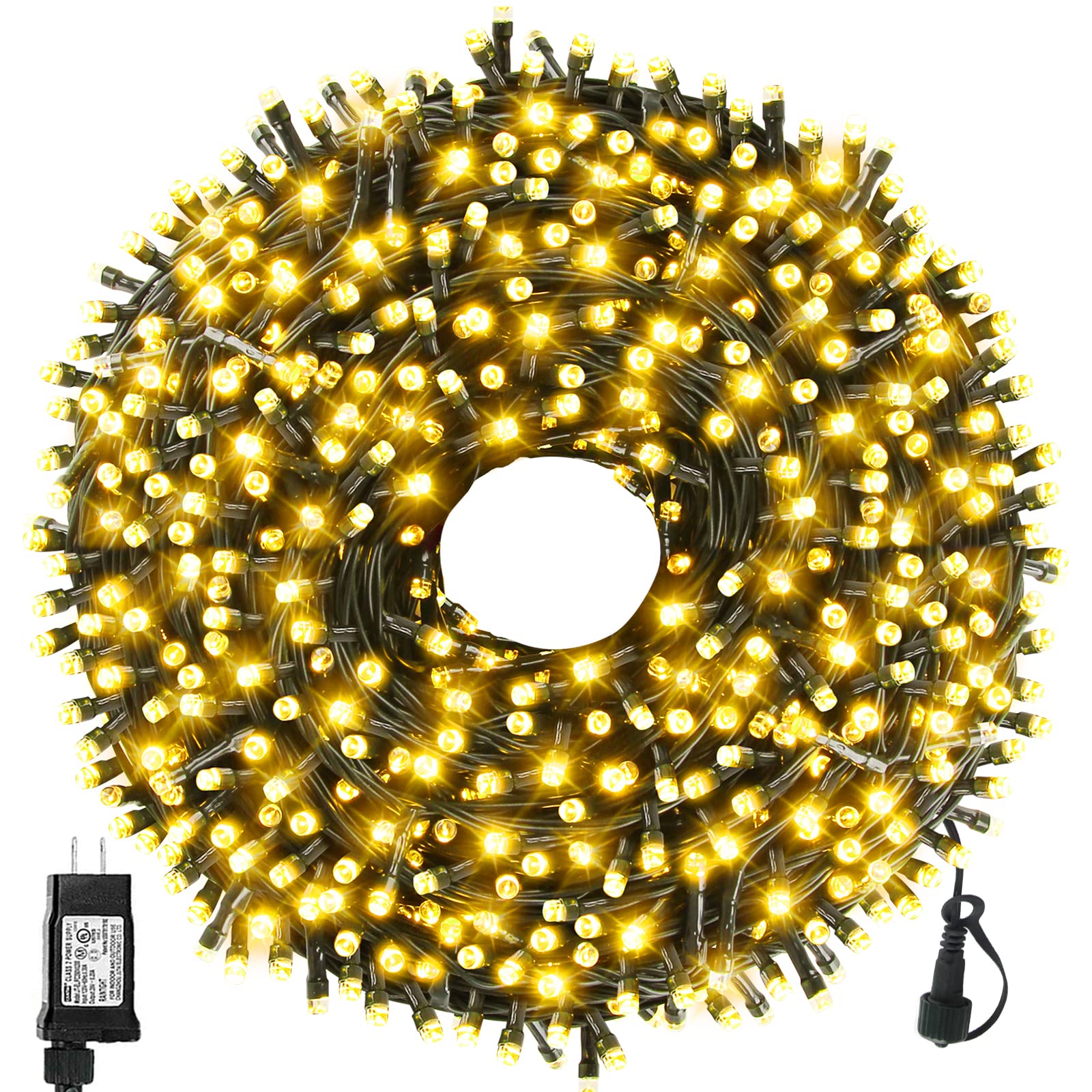 Green Convenience Upgraded 105FT 300 LED String Lights with End to End Plug, Christmas Tree Lights Outdoor Indoor Fairy Lights for Holiday Party Wedding Christmas Decoration