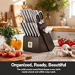 imarku 14-Piece Knife Set, Japanese High Carbon Stainless Steel Knife Block Sets, Ultra-Sharp Kitchen Knife Set with Built-in Sharpener, Dishwasher Safe, Gray