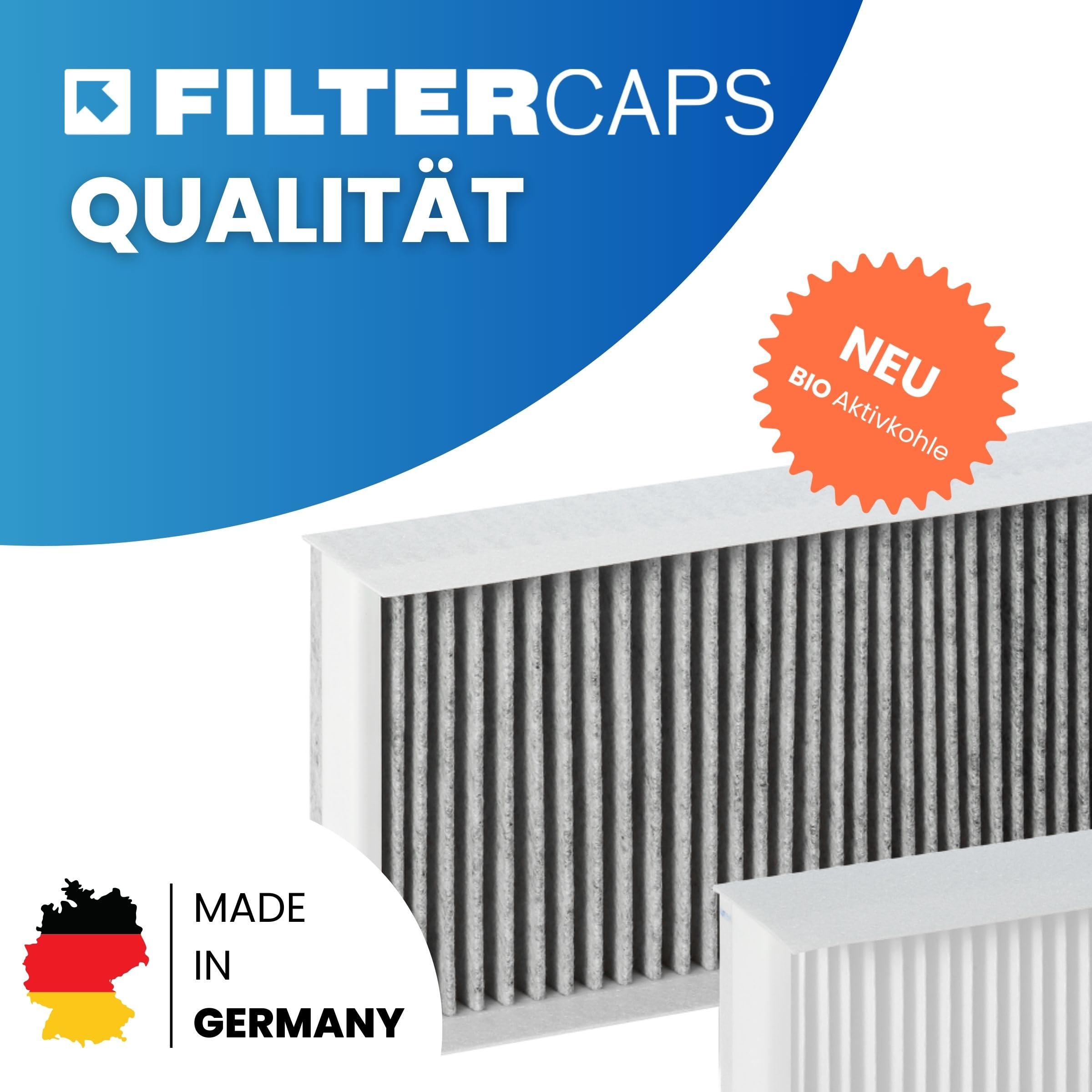 Filter für Maico WS 320, 470, WR 310, 410 - Ersatzfilterset G4+F7 AKTIVKOHLE, Ersetzt 0092.0560 (WSG 320/470), Luftfilter für KWL-Lüftungsanlage, Wohnungslüftung, 506 x 164 x 50 mm