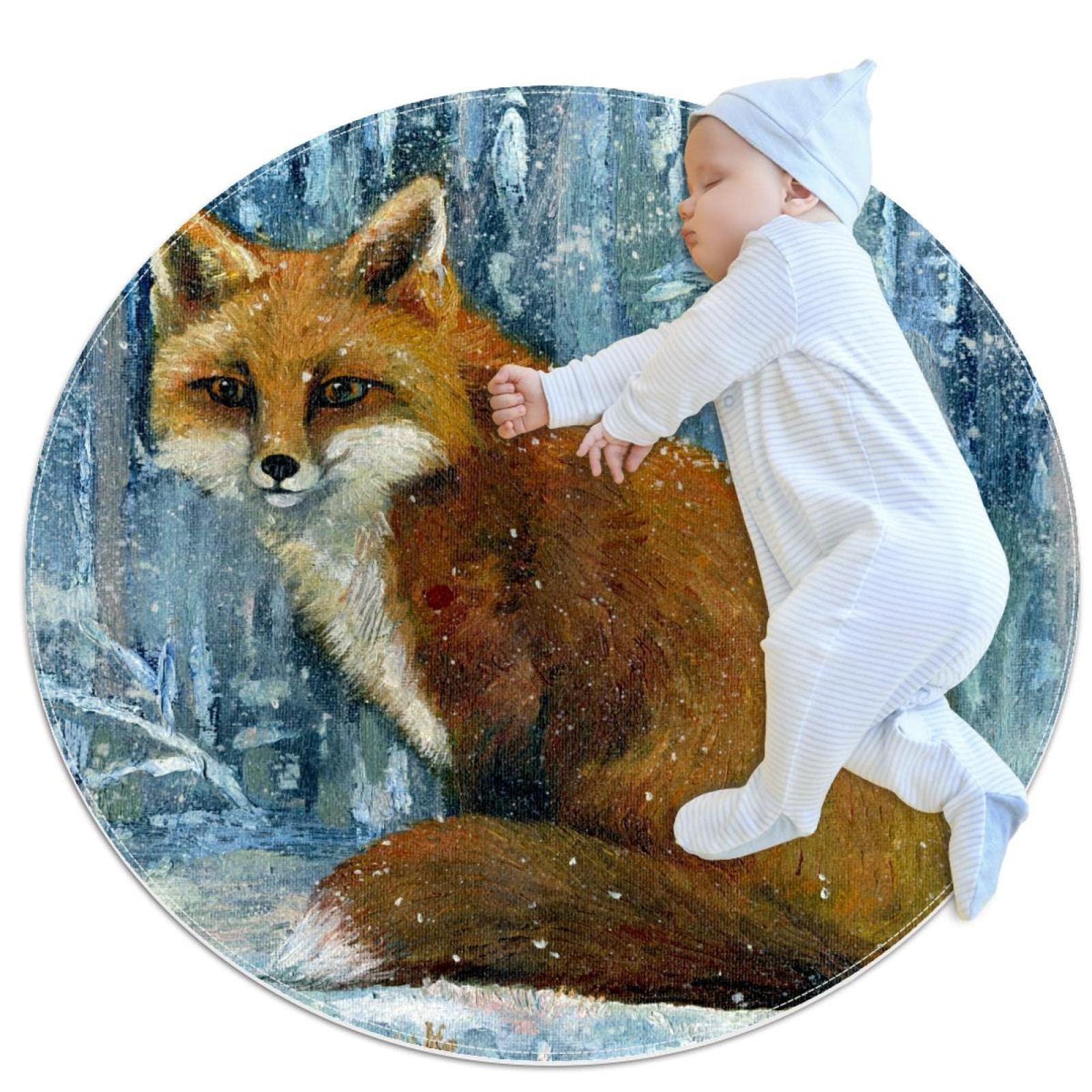 Tapis renard doux éveil enfant pour des moments complices au salon JDEZ