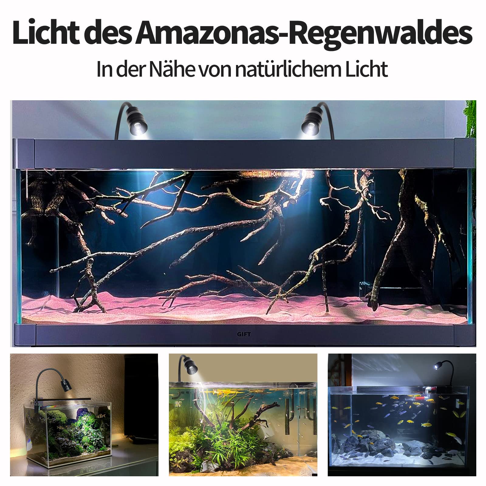 Les lampes d'aquarium à LED, l'éclairage à LED d'aquarium répondent aux exigences de résistance aux hautes températures, de dissipation rapide de la chaleur et d'utilisation durable (bouton fixe)