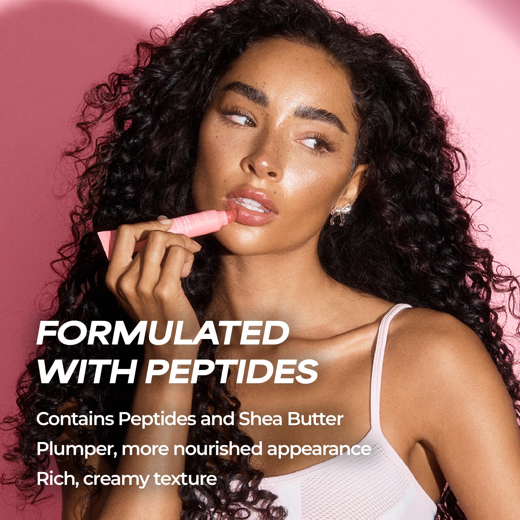 MCoBeauty, Peptide Treatment, High Gloss Lip Plumper with Peptides and Shea Butter, Cherry Red Shade, Moisturises and Smooths - Image 3