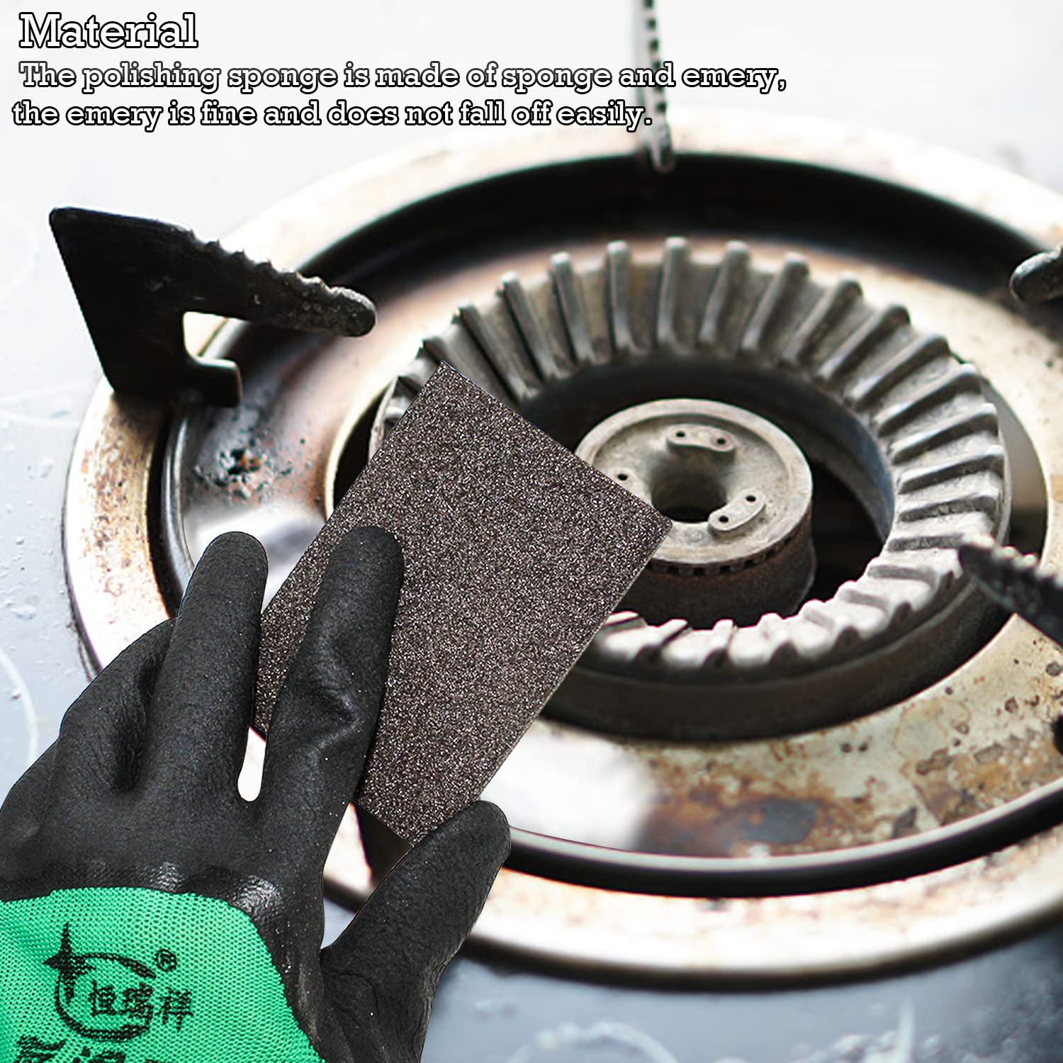 Spugne Abrasive 12 Pezzi Spugna Abrasiva Riutilizzabile 5 grane diverse 80/100/120/180/220 per Lucidare Legno Plastica e Metallo Kit Spugne Lavabili Cucina Pavimento Pulizia Delle Pareti