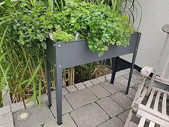 Dehner Hochbeet Münster, ca. 100 x 30 x 80 cm, Stahl, grau Amazon.de