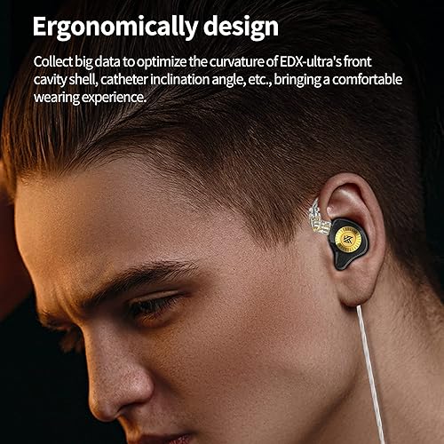 Miniatura 7 de KZ Edx Auriculares intrauditivos dinámicos ultra mejorados con cable para alta fidelidad, música Bassy IEMs, sonido estéreoauriculares (con