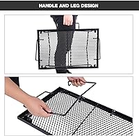 Vista 6 de REDCAMP Parrilla Plegable de Camping 2 en 1, Parrilla Plegable de Mesa para Cocina al Aire Libre con Fuego Descubierto para Acampar, Parrilla